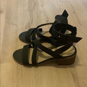 Black criss cross sandals